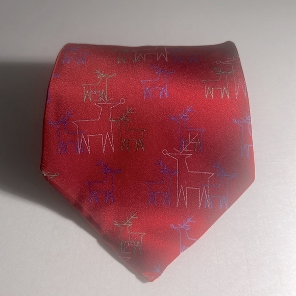 👨🏻‍💼🎅FN red Christmas tie - Picture 1 of 6